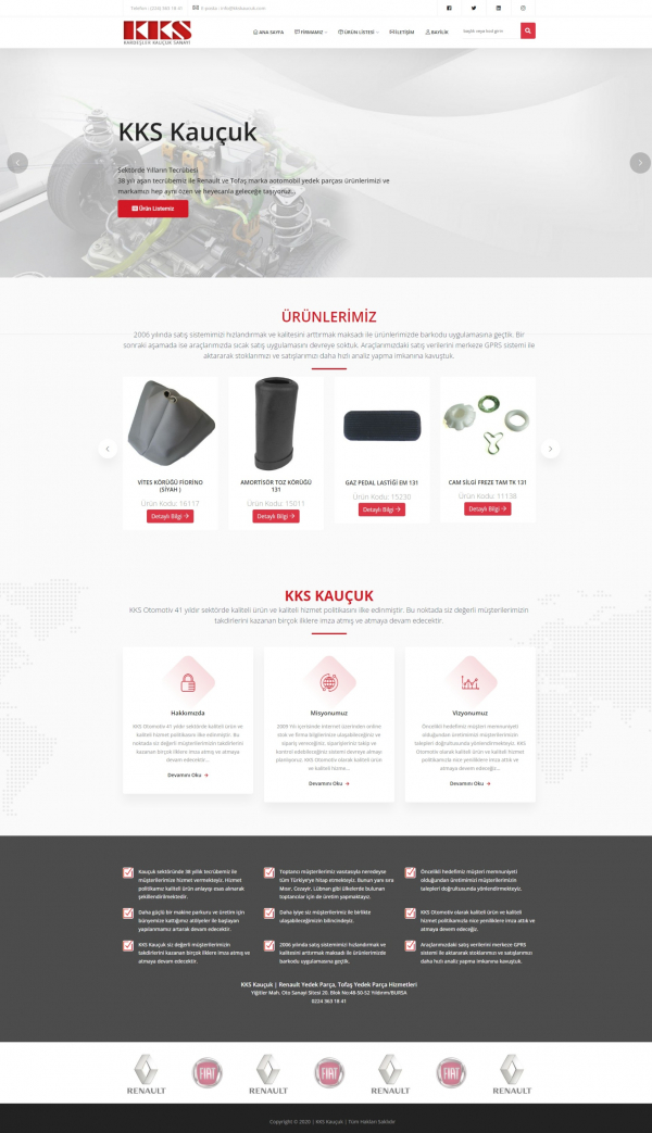 Kurumsal Site kkskaucuk.com Web Site Tasarımı & Yazılımı