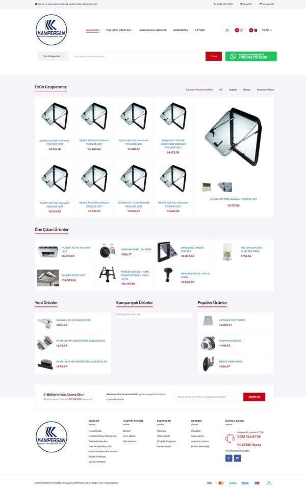 E-Ticaret Sitesi karavanekipmanlar.com Web Site Tasarımı & Yazılımı